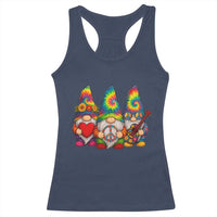 Three Hippie Gnomes Peace Retro Tie Dye Flower Racerback Tank Top - Wonder Print Shop