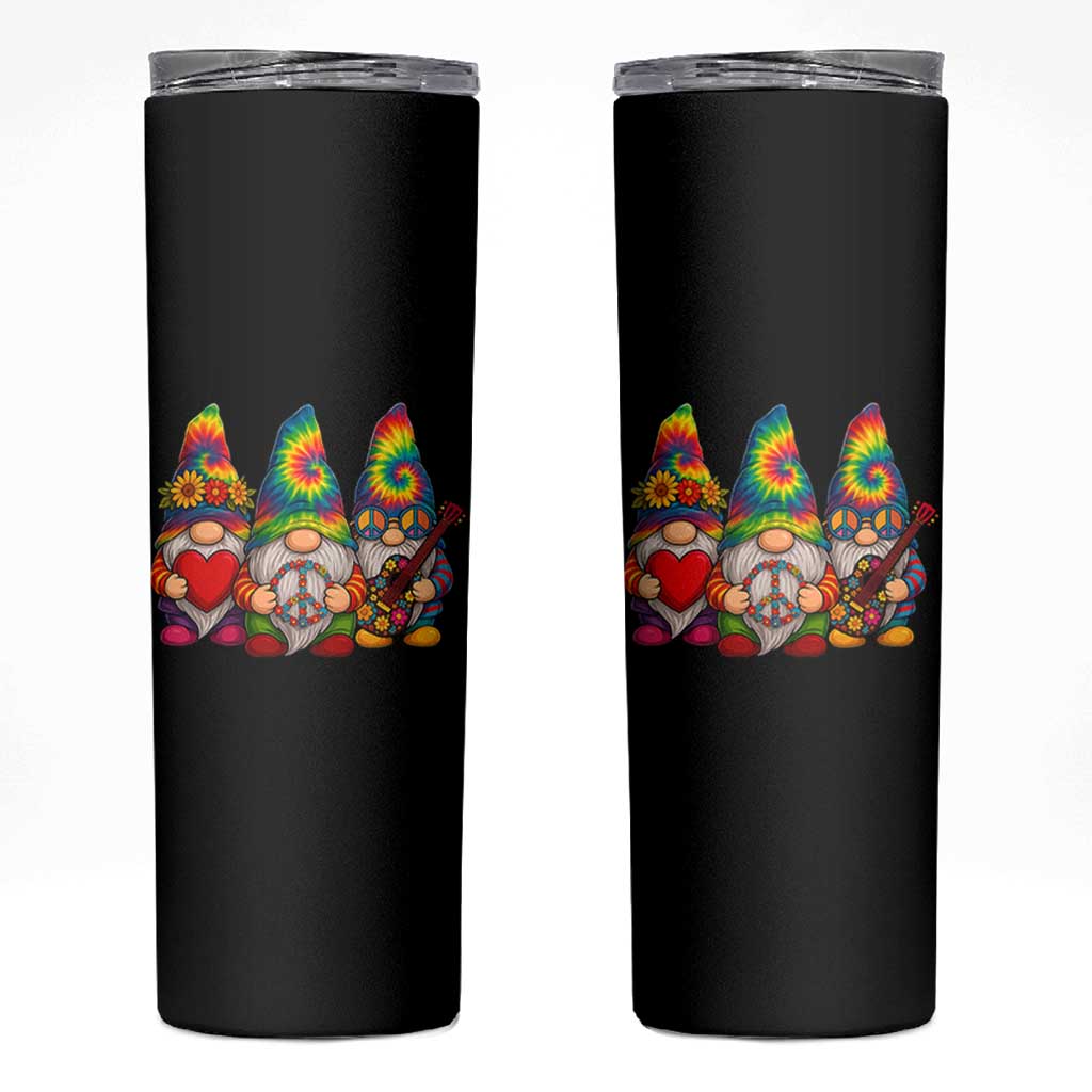 Three Hippie Gnomes Peace Retro Tie Dye Flower Skinny Tumbler - Wonder Print Shop