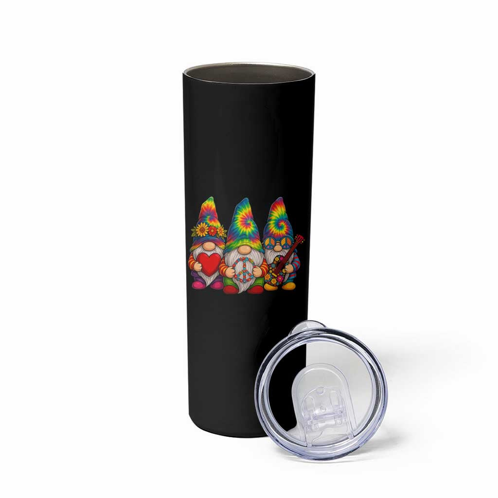 Three Hippie Gnomes Peace Retro Tie Dye Flower Skinny Tumbler - Wonder Print Shop