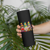 Three Hippie Gnomes Peace Retro Tie Dye Flower Skinny Tumbler - Wonder Print Shop