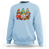 Three Hippie Gnomes Peace Retro Tie Dye Flower Sweatshirt - Wonder Print Shop