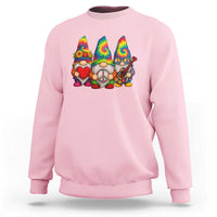 Three Hippie Gnomes Peace Retro Tie Dye Flower Sweatshirt - Wonder Print Shop