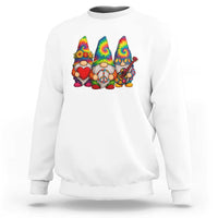 Three Hippie Gnomes Peace Retro Tie Dye Flower Sweatshirt - Wonder Print Shop
