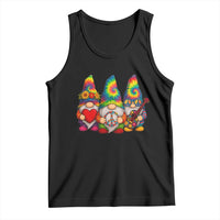 Three Hippie Gnomes Peace Retro Tie Dye Flower Tank Top - Wonder Print Shop