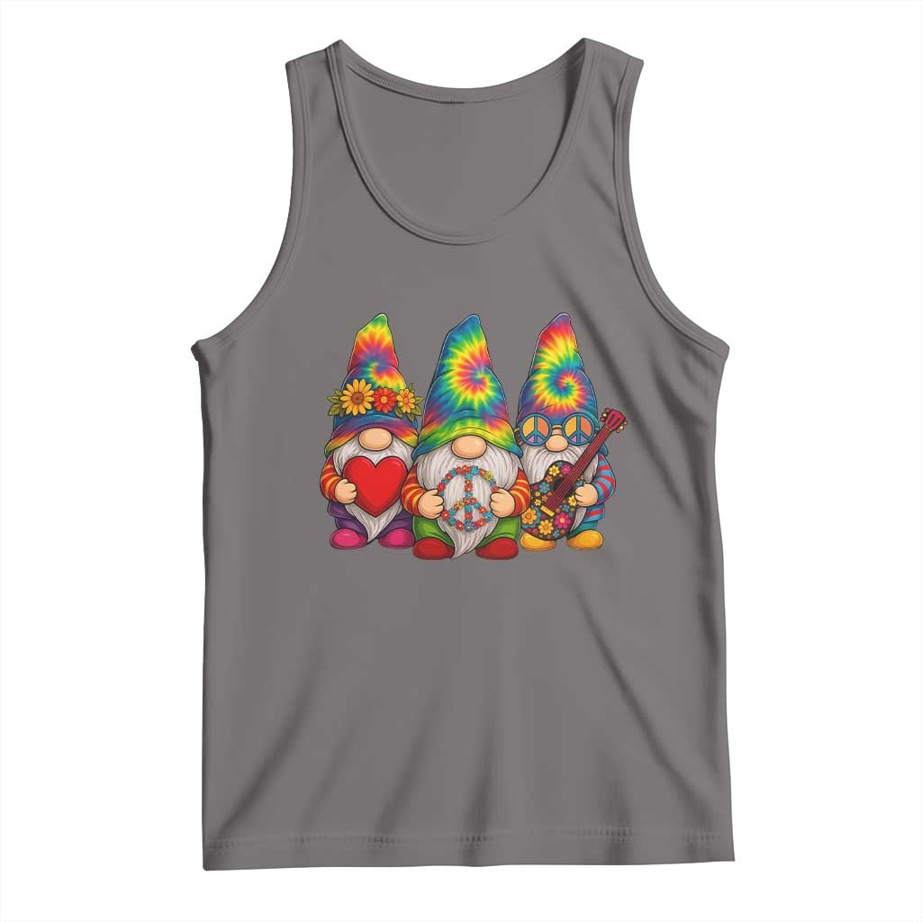 Three Hippie Gnomes Peace Retro Tie Dye Flower Tank Top - Wonder Print Shop