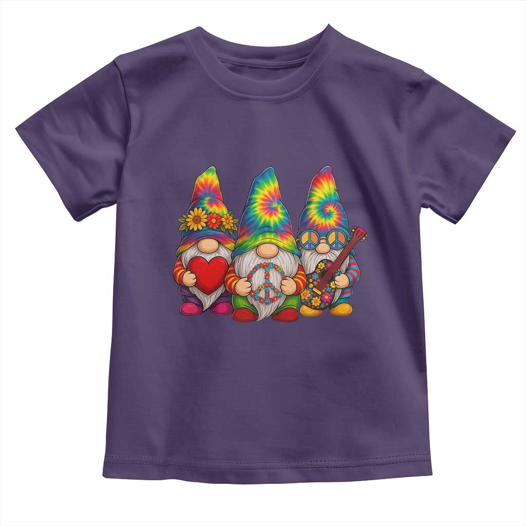 Three Hippie Gnomes Peace Retro Tie Dye Flower Toddler T Shirt - Wonder Print Shop