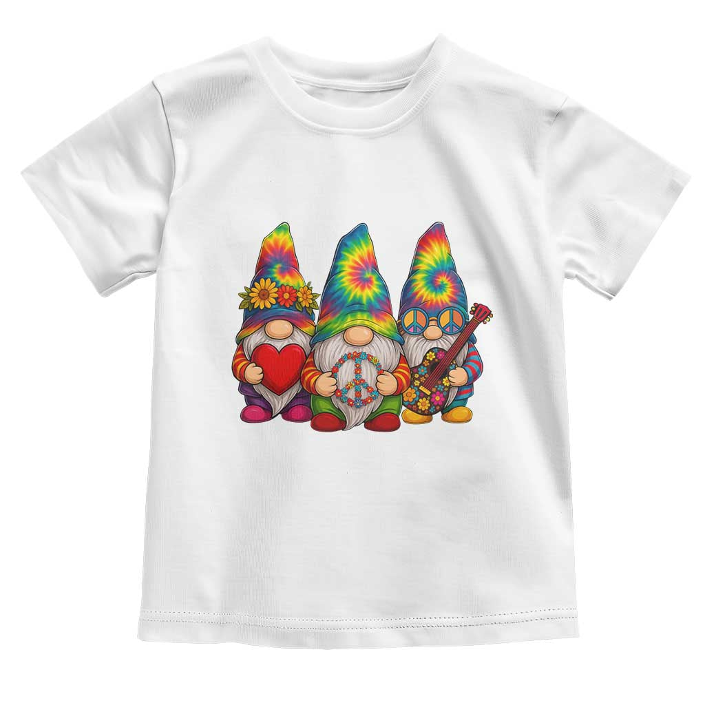 Three Hippie Gnomes Peace Retro Tie Dye Flower Toddler T Shirt - Wonder Print Shop
