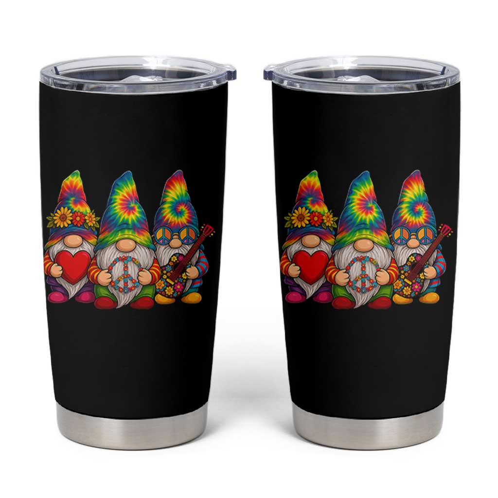 Three Hippie Gnomes Peace Retro Tie Dye Flower Tumbler Cup - Wonder Print Shop