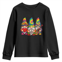 Three Hippie Gnomes Peace Retro Tie Dye Flower Youth Sweatshirt - Wonder Print Shop