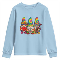 Three Hippie Gnomes Peace Retro Tie Dye Flower Youth Sweatshirt - Wonder Print Shop