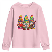 Three Hippie Gnomes Peace Retro Tie Dye Flower Youth Sweatshirt - Wonder Print Shop