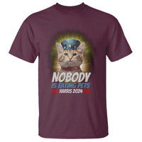 Harris 2024 T Shirt Nobody Is Eating Pets American Flag Cat Hat - Wonder Print Shop