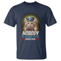 Harris 2024 T Shirt Nobody Is Eating Pets American Flag Cat Hat - Wonder Print Shop