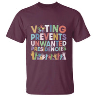 Voting Prevents Unwanted Presidencies T Shirt US Presidential Election Political 2024 Hand - Wonder Print Shop
