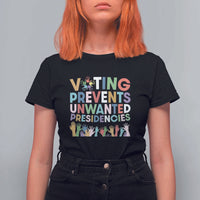 Voting Prevents Unwanted Presidencies T Shirt For Women US Presidential Election Political 2024 Hand - Wonder Print Shop