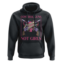 Harris Walz Feminist Hoodie Control Guns Not Girls Women's Rights Roses Uterus - Wonder Print Shop