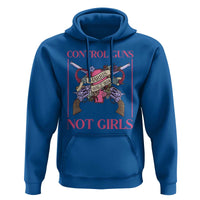 Harris Walz Feminist Hoodie Control Guns Not Girls Women's Rights Roses Uterus - Wonder Print Shop