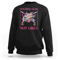 Harris Walz Feminist Sweatshirt Control Guns Not Girls Women's Rights Roses Uterus - Wonder Print Shop