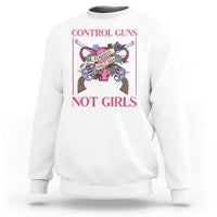 Harris Walz Feminist Sweatshirt Control Guns Not Girls Women's Rights Roses Uterus - Wonder Print Shop