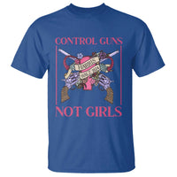 Harris Walz Feminist T Shirt Control Guns Not Girls Women's Rights Roses Uterus - Wonder Print Shop