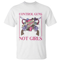 Harris Walz Feminist T Shirt Control Guns Not Girls Women's Rights Roses Uterus - Wonder Print Shop