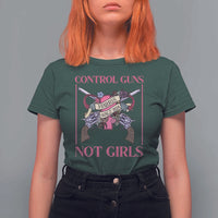 Harris Walz Feminist T Shirt For Women Control Guns Not Girls Women's Rights Roses Uterus - Wonder Print Shop