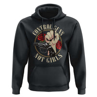 Harris Walz Feminist Hoodie Control Guns Not Girls Women's Rights Roses Hand Fist - Wonder Print Shop