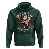 Harris Walz Feminist Hoodie Control Guns Not Girls Women's Rights Roses Hand Fist - Wonder Print Shop