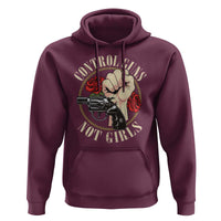Harris Walz Feminist Hoodie Control Guns Not Girls Women's Rights Roses Hand Fist - Wonder Print Shop