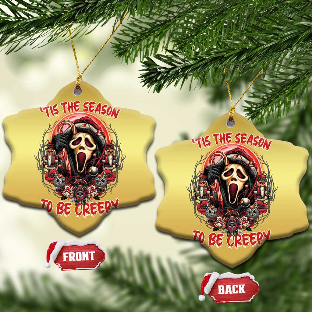 Halloween Xmas Christmas Ornament Tis The Season To Be Creepy Ghost Horror Xmas - Wonder Print Shop