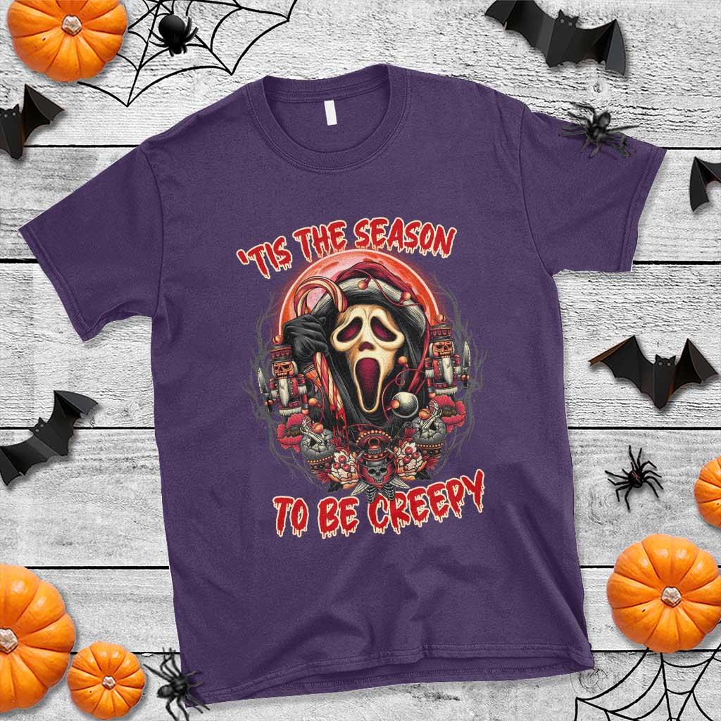 Halloween Christmas T Shirt Tis The Season To Be Creepy Ghost Horror Xmas - Wonder Print Shop