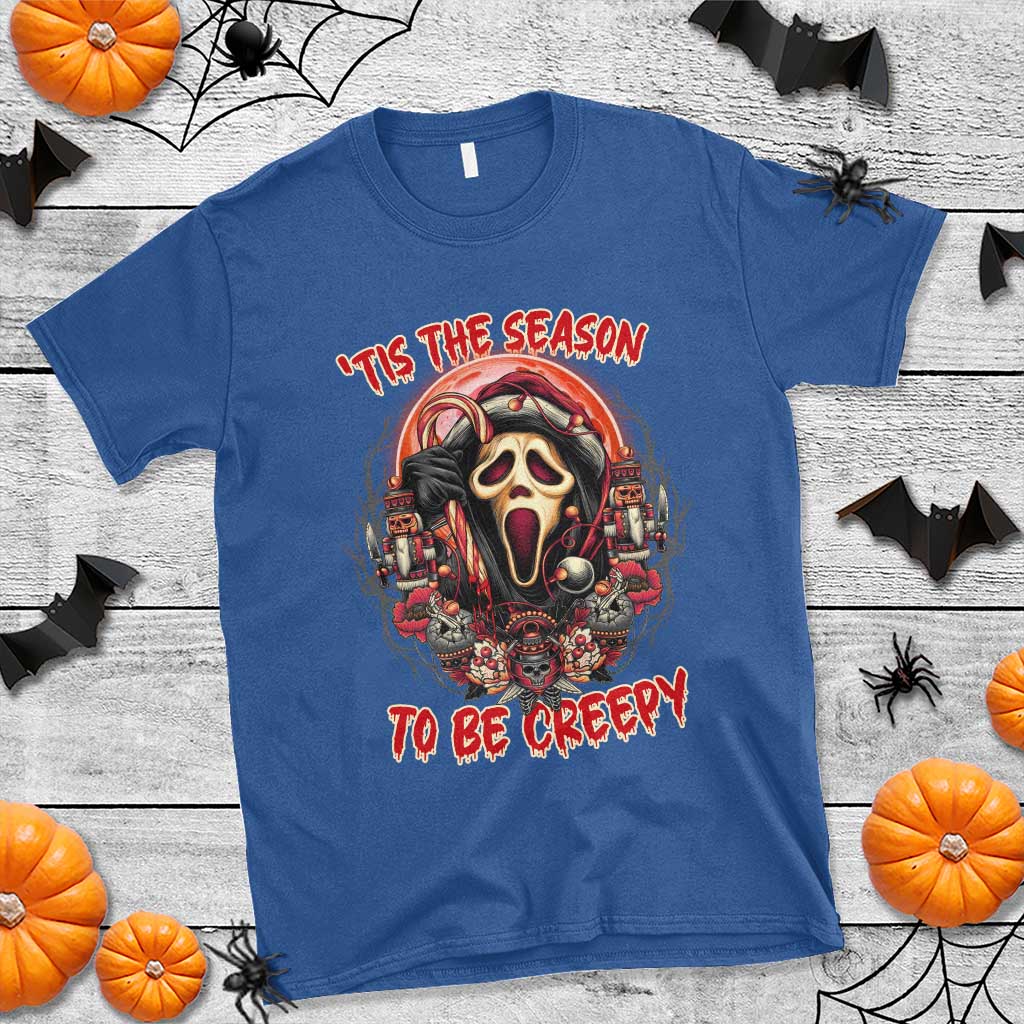 Halloween Christmas T Shirt Tis The Season To Be Creepy Ghost Horror Xmas - Wonder Print Shop