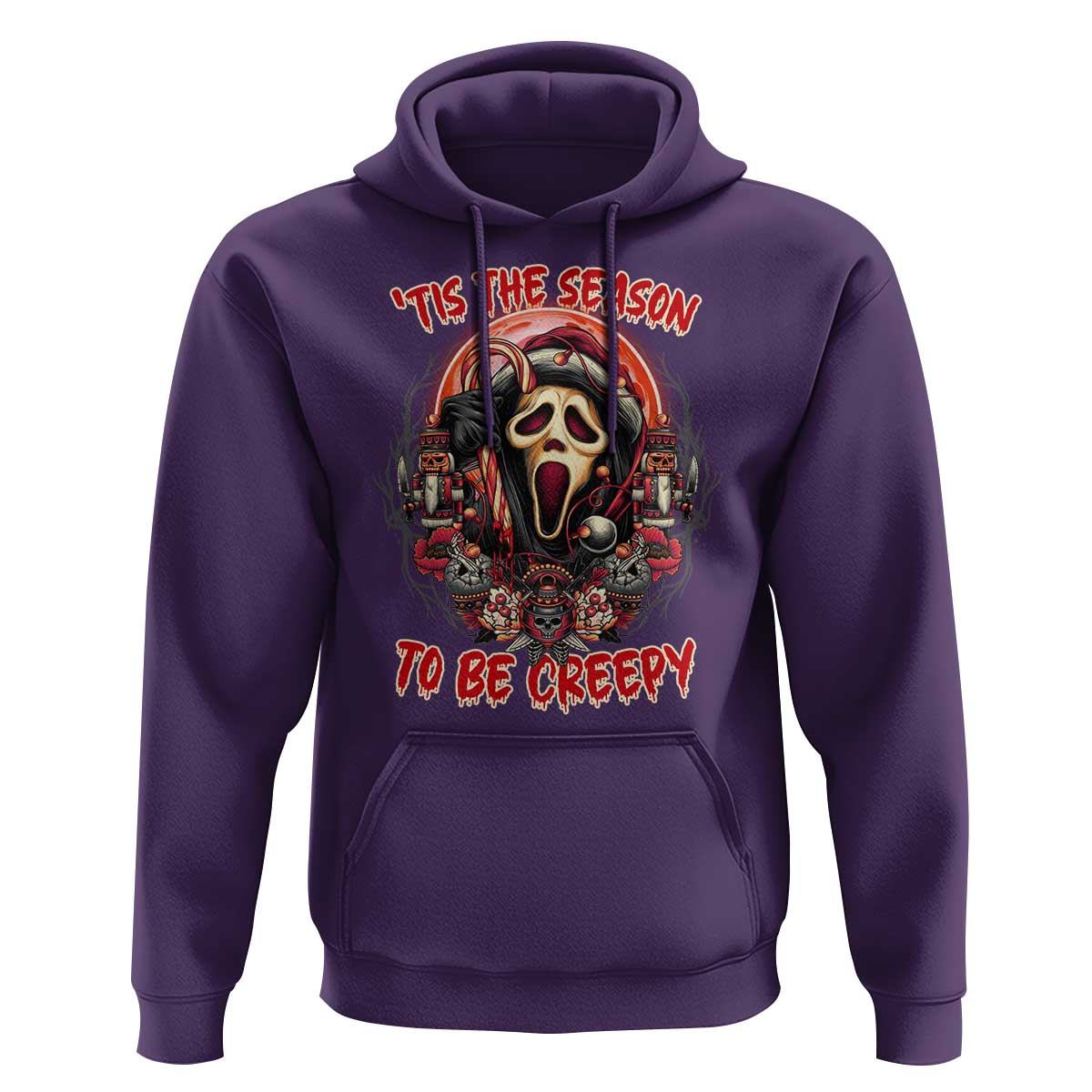 Halloween Christmas Hoodie Tis The Season To Be Creepy Ghost Horror Xmas - Wonder Print Shop