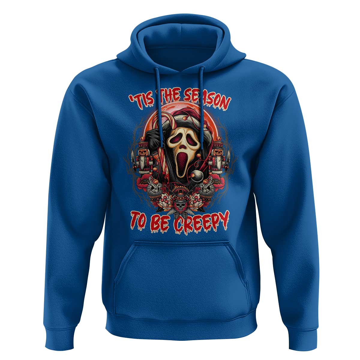 Halloween Christmas Hoodie Tis The Season To Be Creepy Ghost Horror Xmas - Wonder Print Shop