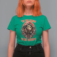 Halloween Christmas T Shirt For Women Tis The Season To Be Creepy Ghost Horror Xmas - Wonder Print Shop