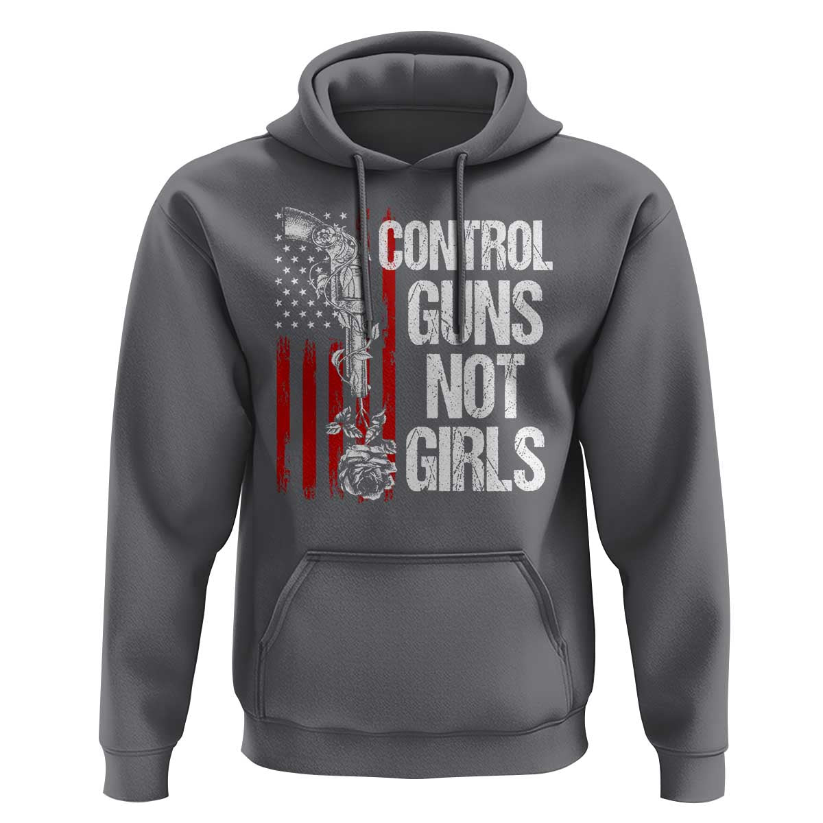 Harris Walz Feminist Hoodie Control Guns Not Girls Women's Rights Roses American Flag - Wonder Print Shop