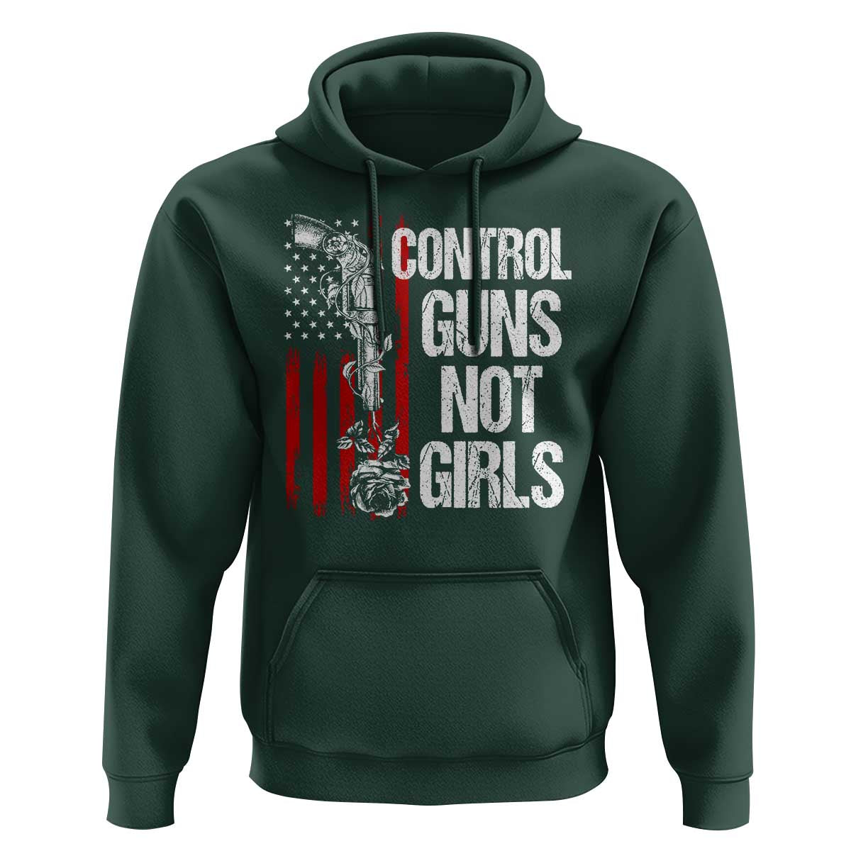 Harris Walz Feminist Hoodie Control Guns Not Girls Women's Rights Roses American Flag - Wonder Print Shop