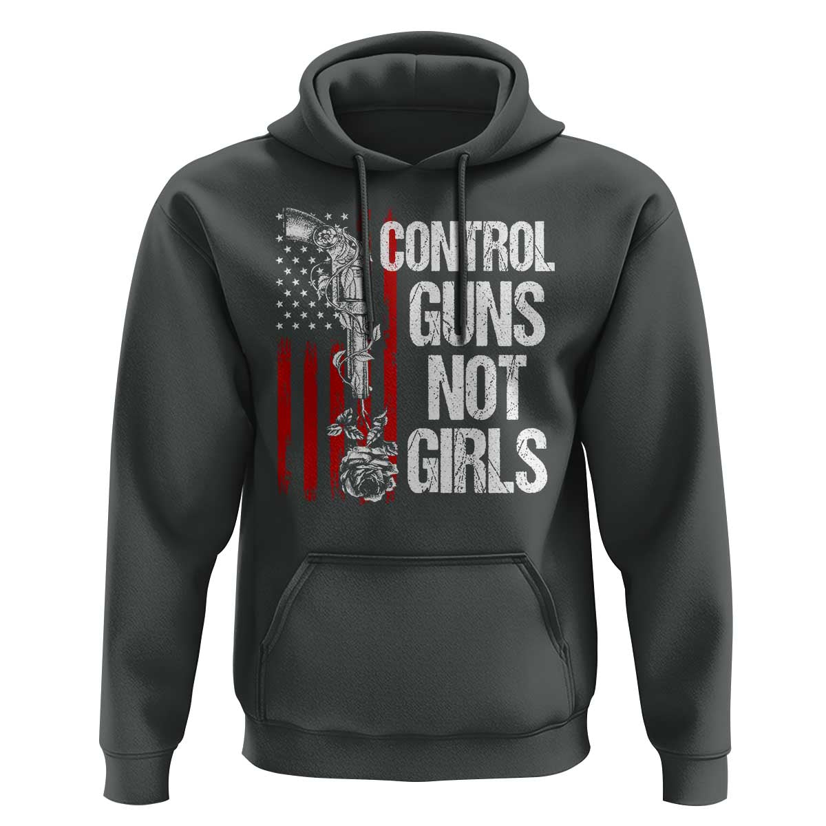 Harris Walz Feminist Hoodie Control Guns Not Girls Women's Rights Roses American Flag - Wonder Print Shop