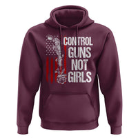 Harris Walz Feminist Hoodie Control Guns Not Girls Women's Rights Roses American Flag - Wonder Print Shop