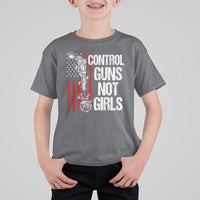 Harris Walz Feminist T Shirt For Kid Control Guns Not Girls Women's Rights Roses American Flag - Wonder Print Shop