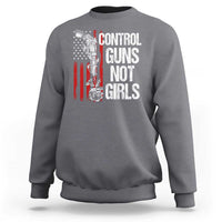 Harris Walz Feminist Sweatshirt Control Guns Not Girls Women's Rights Roses American Flag - Wonder Print Shop