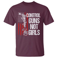 Harris Walz Feminist T Shirt Control Guns Not Girls Women's Rights Roses American Flag - Wonder Print Shop