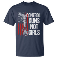 Harris Walz Feminist T Shirt Control Guns Not Girls Women's Rights Roses American Flag - Wonder Print Shop