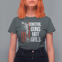 Harris Walz Feminist T Shirt For Women Control Guns Not Girls Women's Rights Roses American Flag - Wonder Print Shop