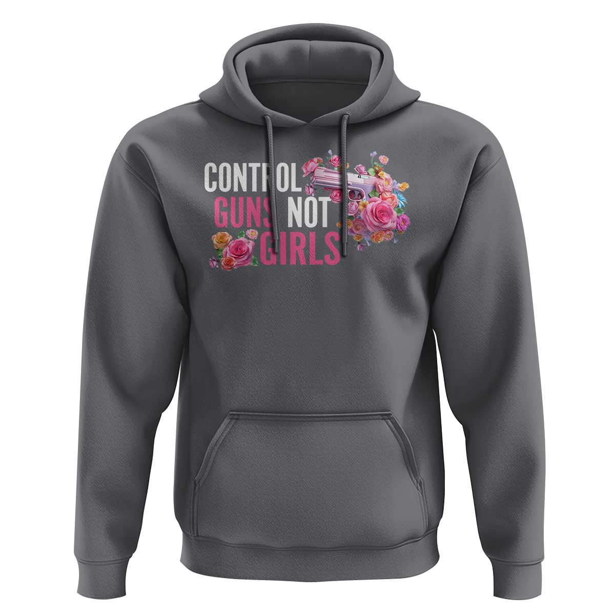 Harris Walz Feminist Hoodie Control Guns Not Girls Women's Rights Flower - Wonder Print Shop