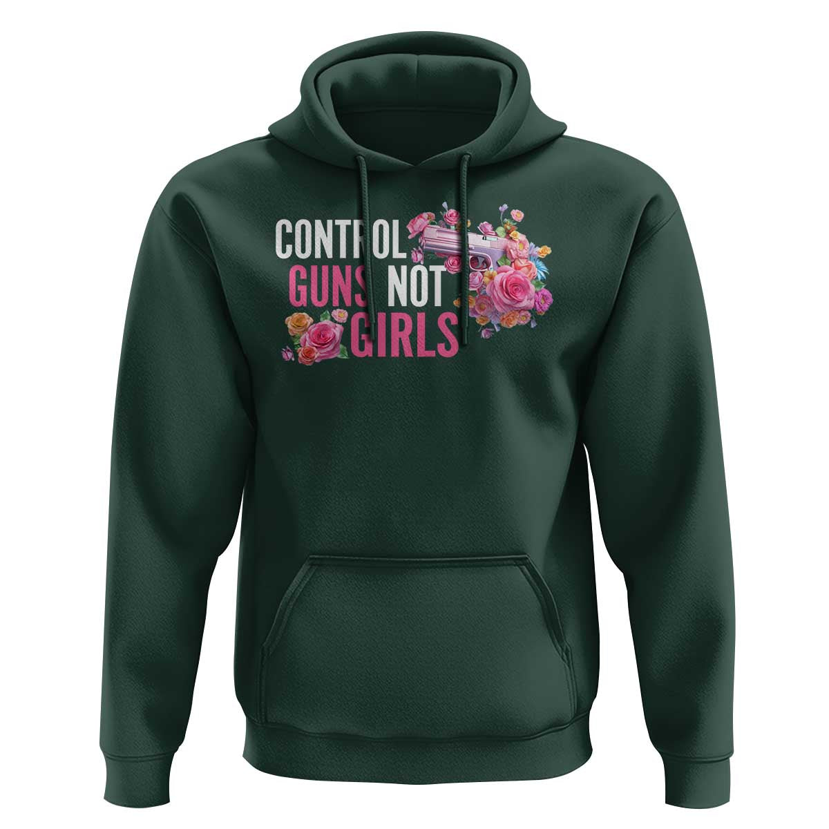 Harris Walz Feminist Hoodie Control Guns Not Girls Women's Rights Flower - Wonder Print Shop