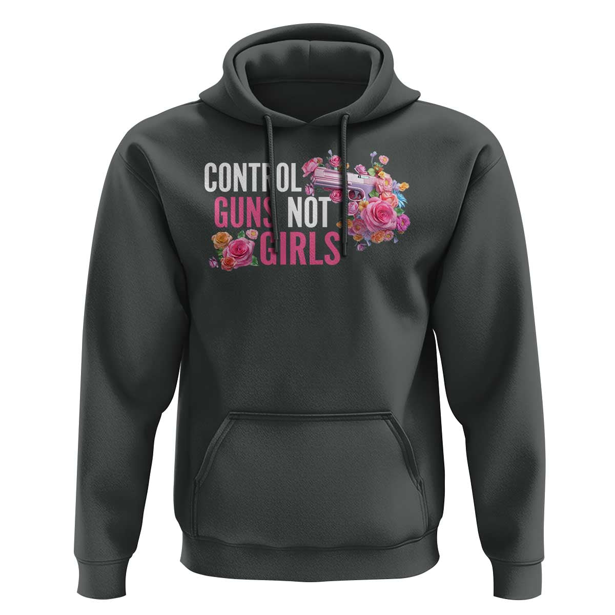 Harris Walz Feminist Hoodie Control Guns Not Girls Women's Rights Flower - Wonder Print Shop