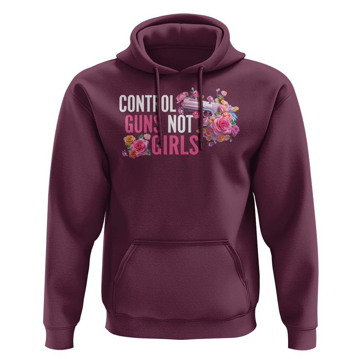 Harris Walz Feminist Hoodie Control Guns Not Girls Women's Rights Flower - Wonder Print Shop