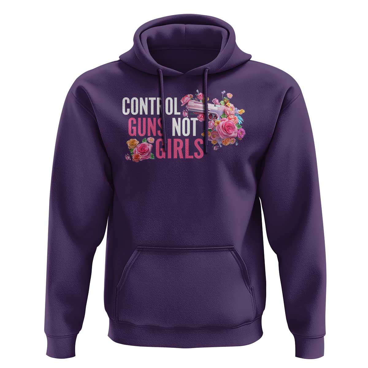 Harris Walz Feminist Hoodie Control Guns Not Girls Women's Rights Flower - Wonder Print Shop
