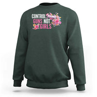 Harris Walz Feminist Sweatshirt Control Guns Not Girls Women's Rights Flower - Wonder Print Shop